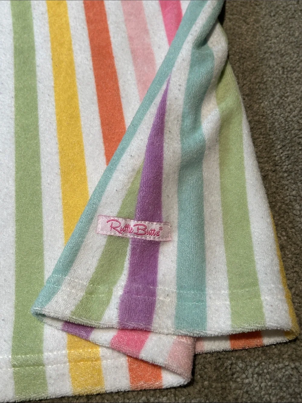 Rainbow Striped Hooded Kids Coverup - Pink, Purple & Multicolor